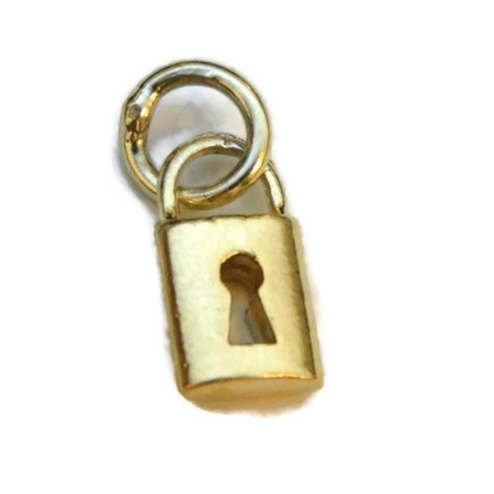 Small Lock 14k Yellow Gold Charm pendant